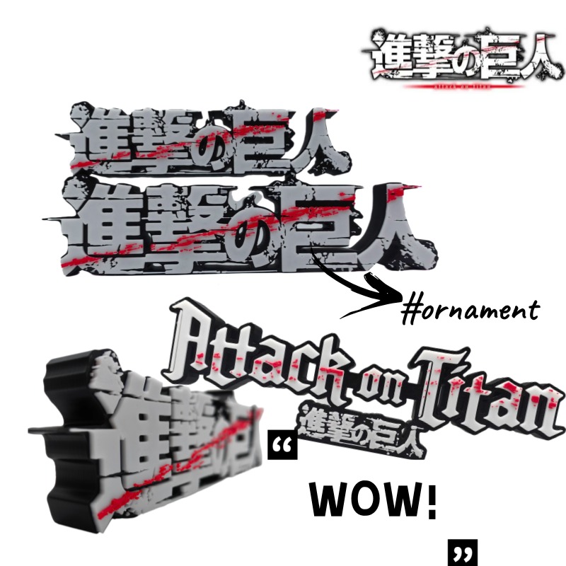 Anime Merchandise Logo - Logo Anime Atak Tytanów, Pismo 3D,