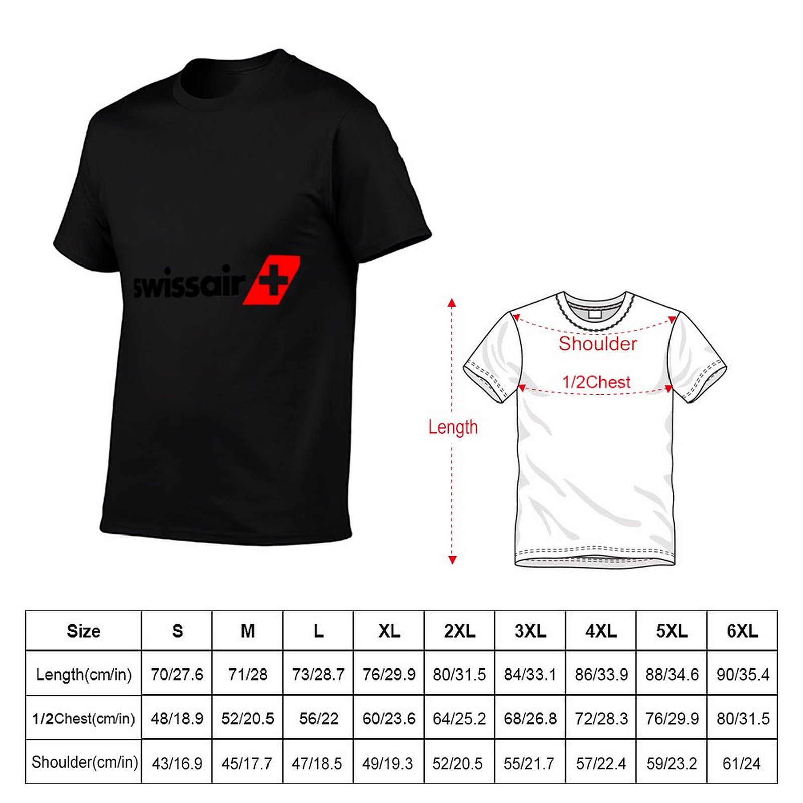 Koszulka z logo Swissair, męsk – Anime Merchandise Logo recenzja i cena