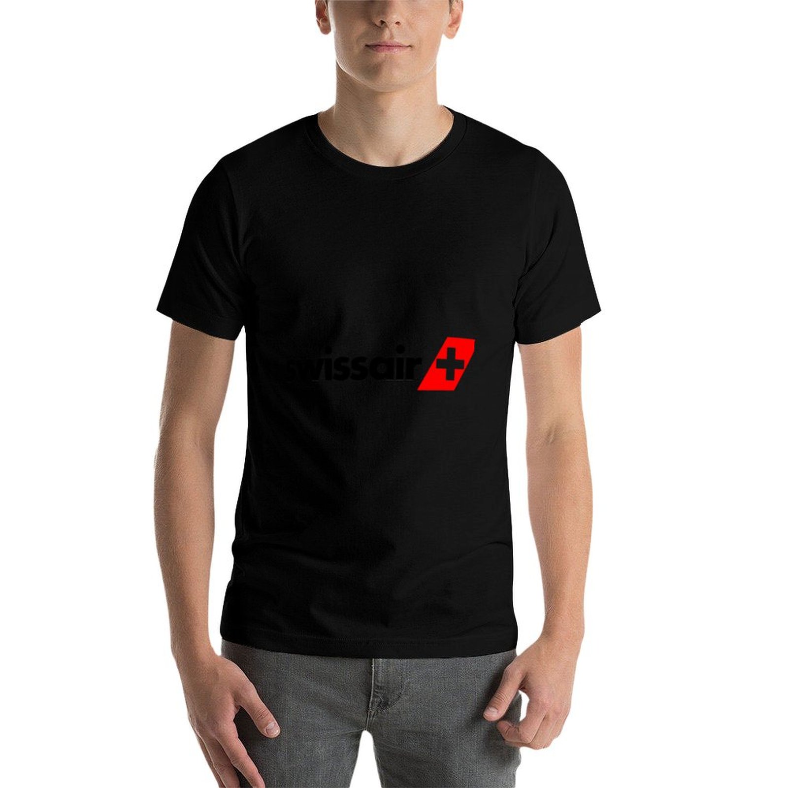 Koszulka z logo Swissair, męsk – Anime Merchandise Logo recenzja i cena